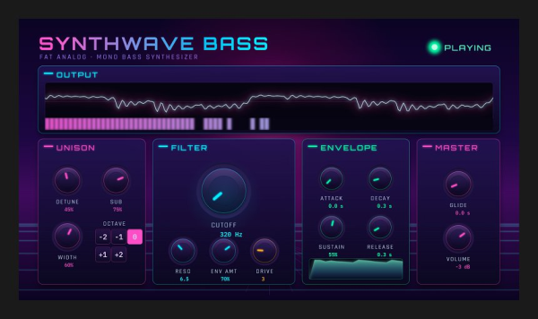Synthwave Bass — Analog bass